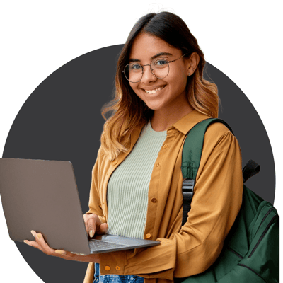 Student Smiling with a laptop